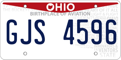 OH license plate GJS4596
