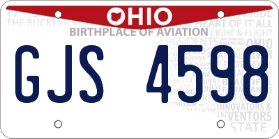 OH license plate GJS4598