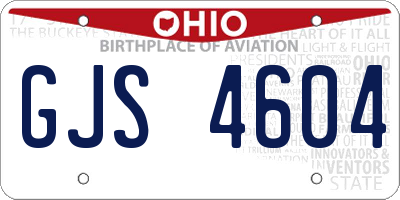 OH license plate GJS4604