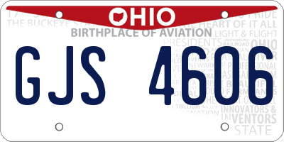 OH license plate GJS4606