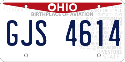 OH license plate GJS4614