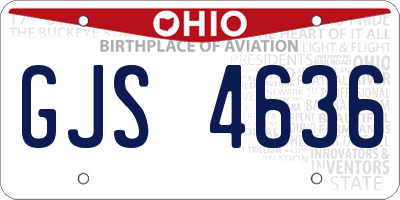 OH license plate GJS4636