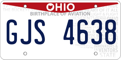 OH license plate GJS4638