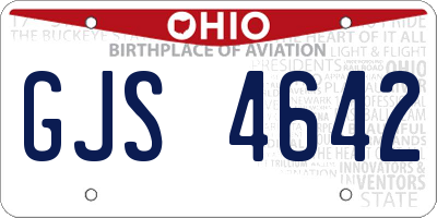 OH license plate GJS4642