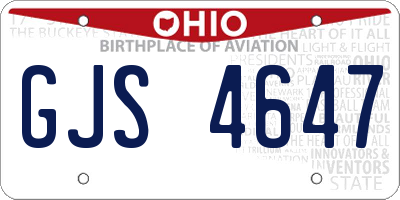 OH license plate GJS4647