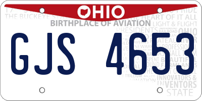 OH license plate GJS4653