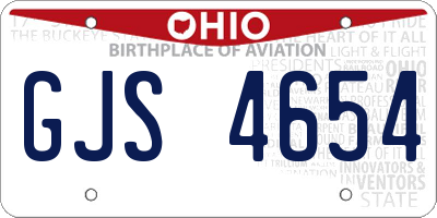 OH license plate GJS4654