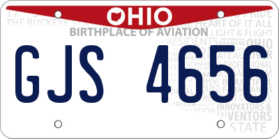 OH license plate GJS4656