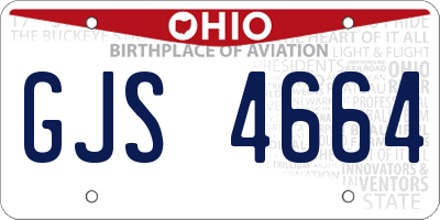 OH license plate GJS4664