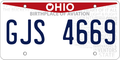 OH license plate GJS4669
