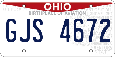 OH license plate GJS4672