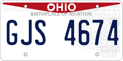 OH license plate GJS4674
