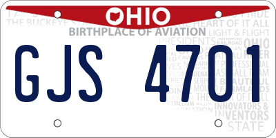 OH license plate GJS4701