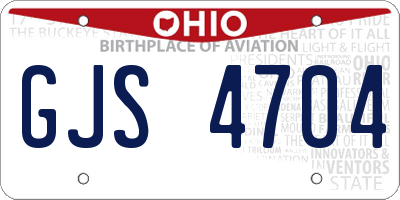 OH license plate GJS4704