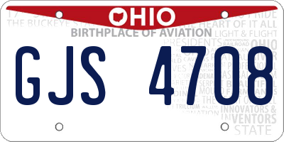 OH license plate GJS4708