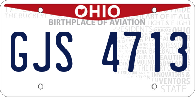 OH license plate GJS4713