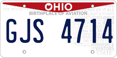 OH license plate GJS4714