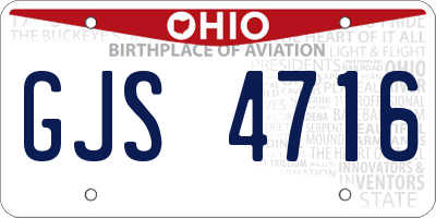 OH license plate GJS4716