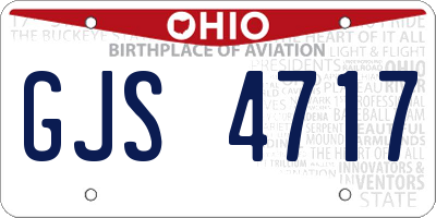 OH license plate GJS4717