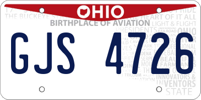 OH license plate GJS4726