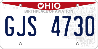 OH license plate GJS4730