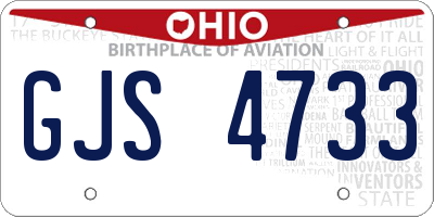 OH license plate GJS4733