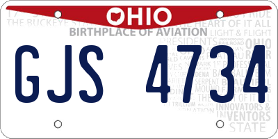 OH license plate GJS4734
