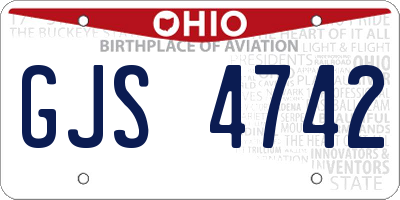 OH license plate GJS4742