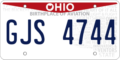 OH license plate GJS4744