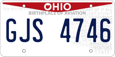 OH license plate GJS4746