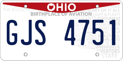 OH license plate GJS4751