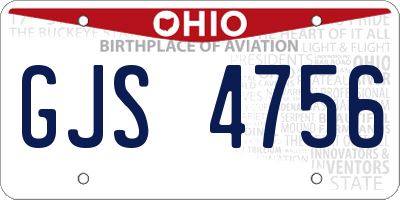 OH license plate GJS4756