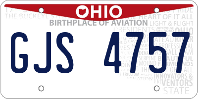 OH license plate GJS4757