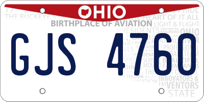 OH license plate GJS4760