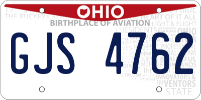 OH license plate GJS4762