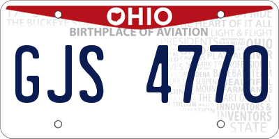 OH license plate GJS4770