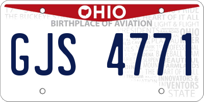 OH license plate GJS4771