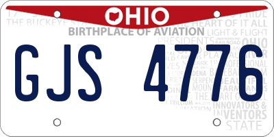 OH license plate GJS4776