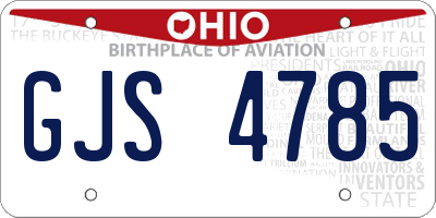 OH license plate GJS4785