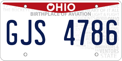OH license plate GJS4786
