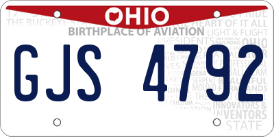 OH license plate GJS4792