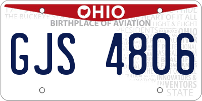 OH license plate GJS4806
