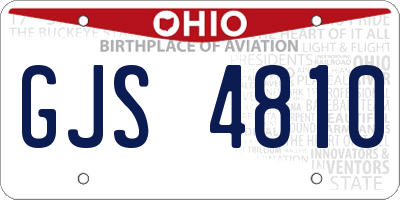 OH license plate GJS4810