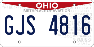 OH license plate GJS4816