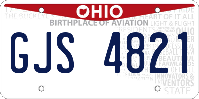 OH license plate GJS4821