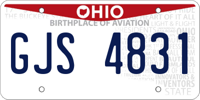 OH license plate GJS4831