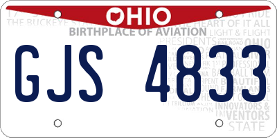 OH license plate GJS4833