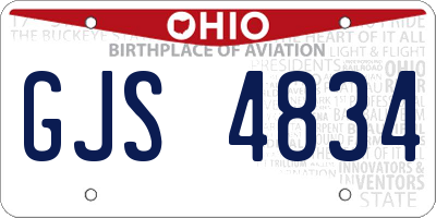 OH license plate GJS4834
