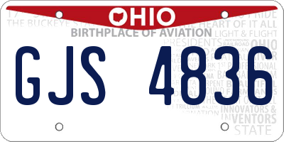 OH license plate GJS4836