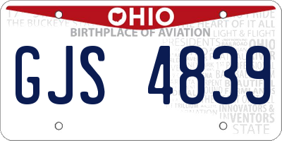 OH license plate GJS4839